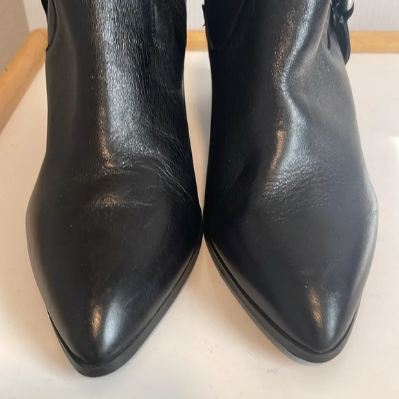 Steve Madden Jiffie Black Leather Moto Biker Boots Size 6.5 - Picture 5 of 8